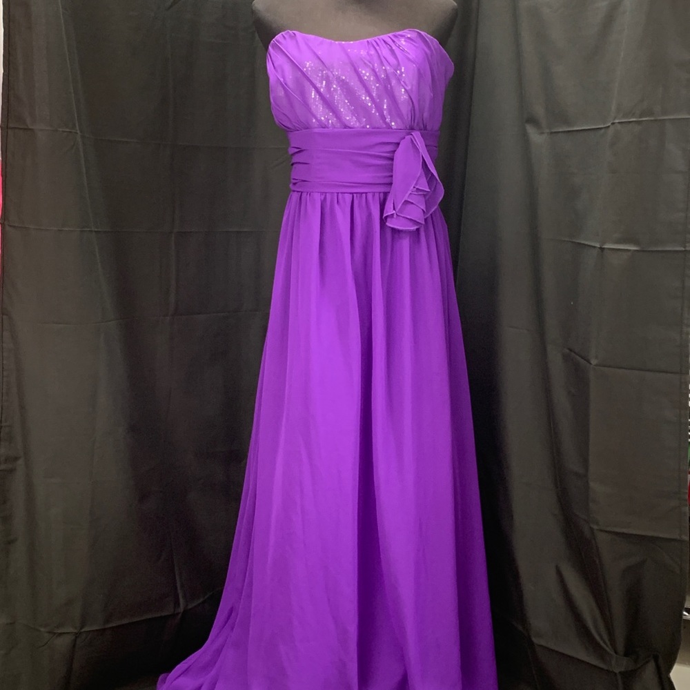 Alfred Angelo size 16 purple strapless formal prom dress